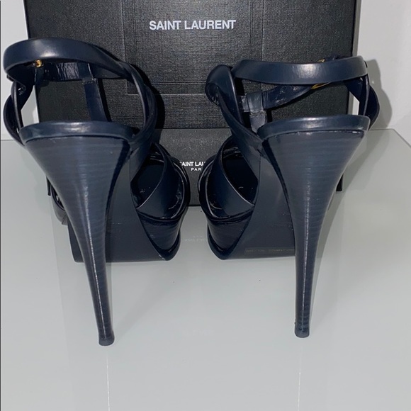 YSL Tribute platform sandal navy 40 1/2 - Picture 4 of 10